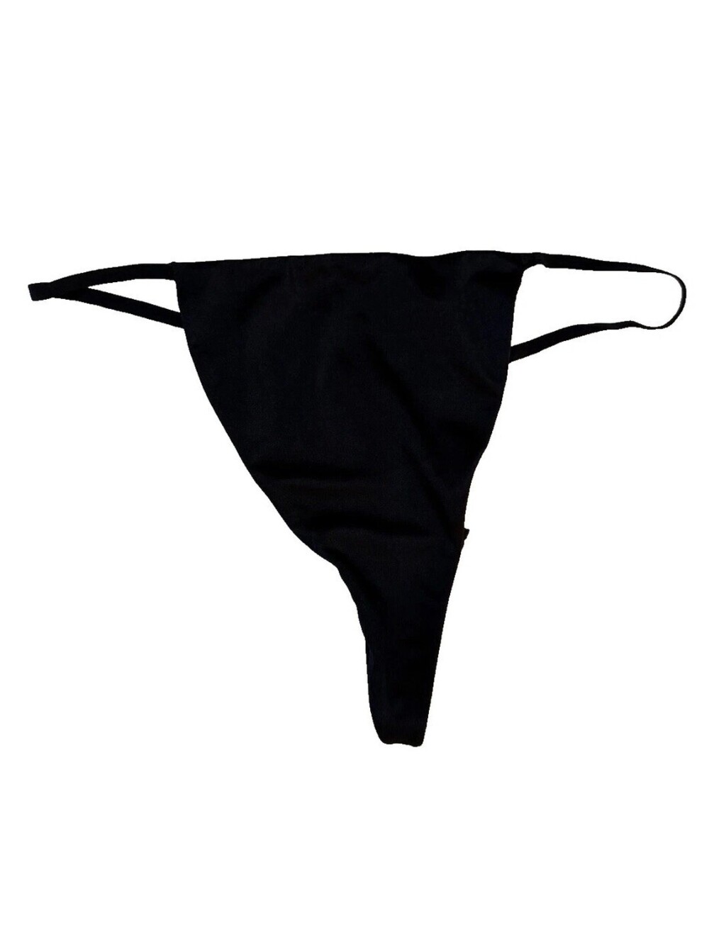 Victoria Secret Vintage Very Sexy Black Silky V String Thong Large